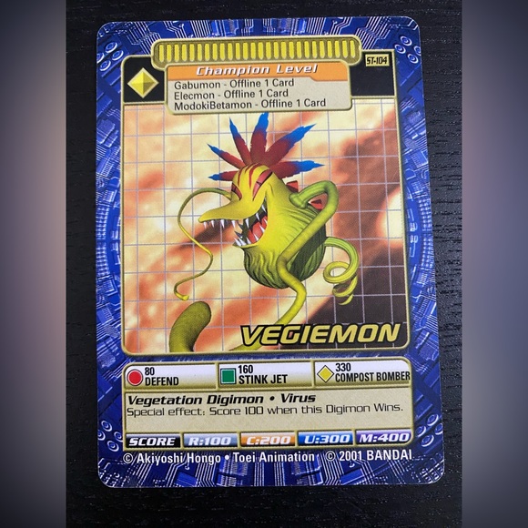 🔴2/$10 SALE🔴 Vegiemon ST-104 2001 Digimon Trading Card - Picture 1 of 2